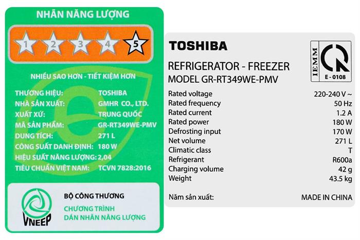 Tủ lạnh Toshiba Inverter 271 lít GR-RT349WE-PMV(68)